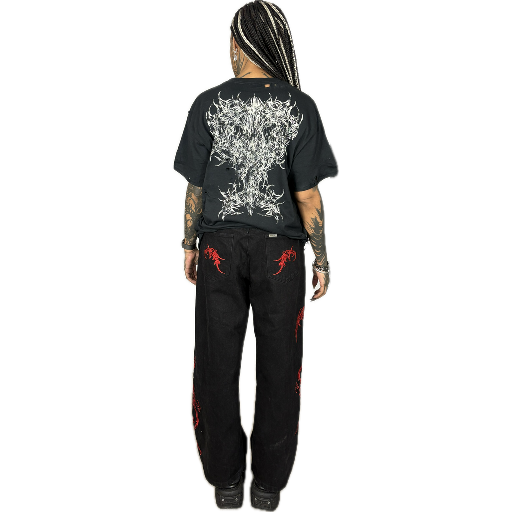 CONSUMED SIGNATURE - DISTRESSED SHIRT WHITE DRAGON I UNISEX