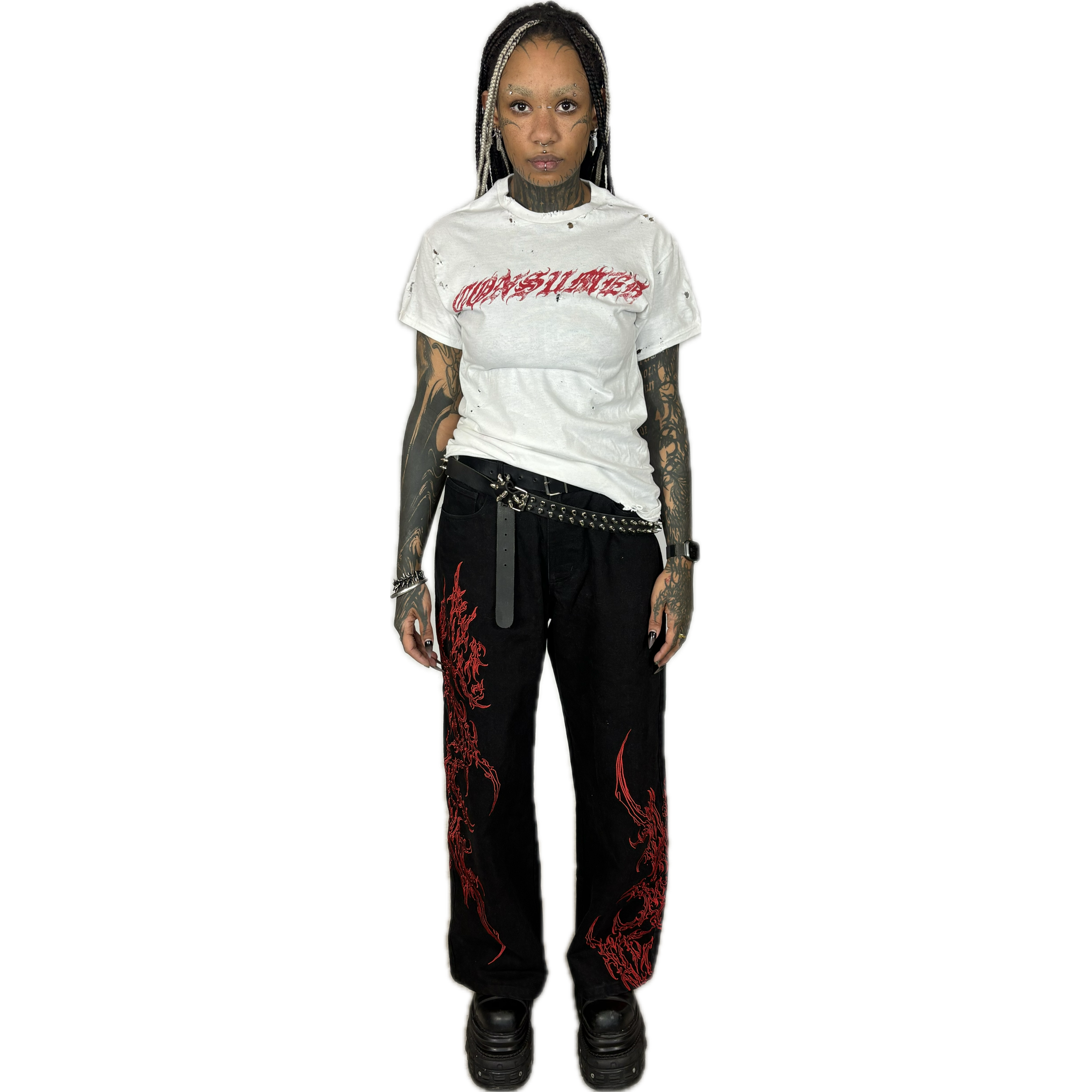 CONSUMED SIGNATURE - DISTRESSED SHIRT RED DRAGON I UNISEX