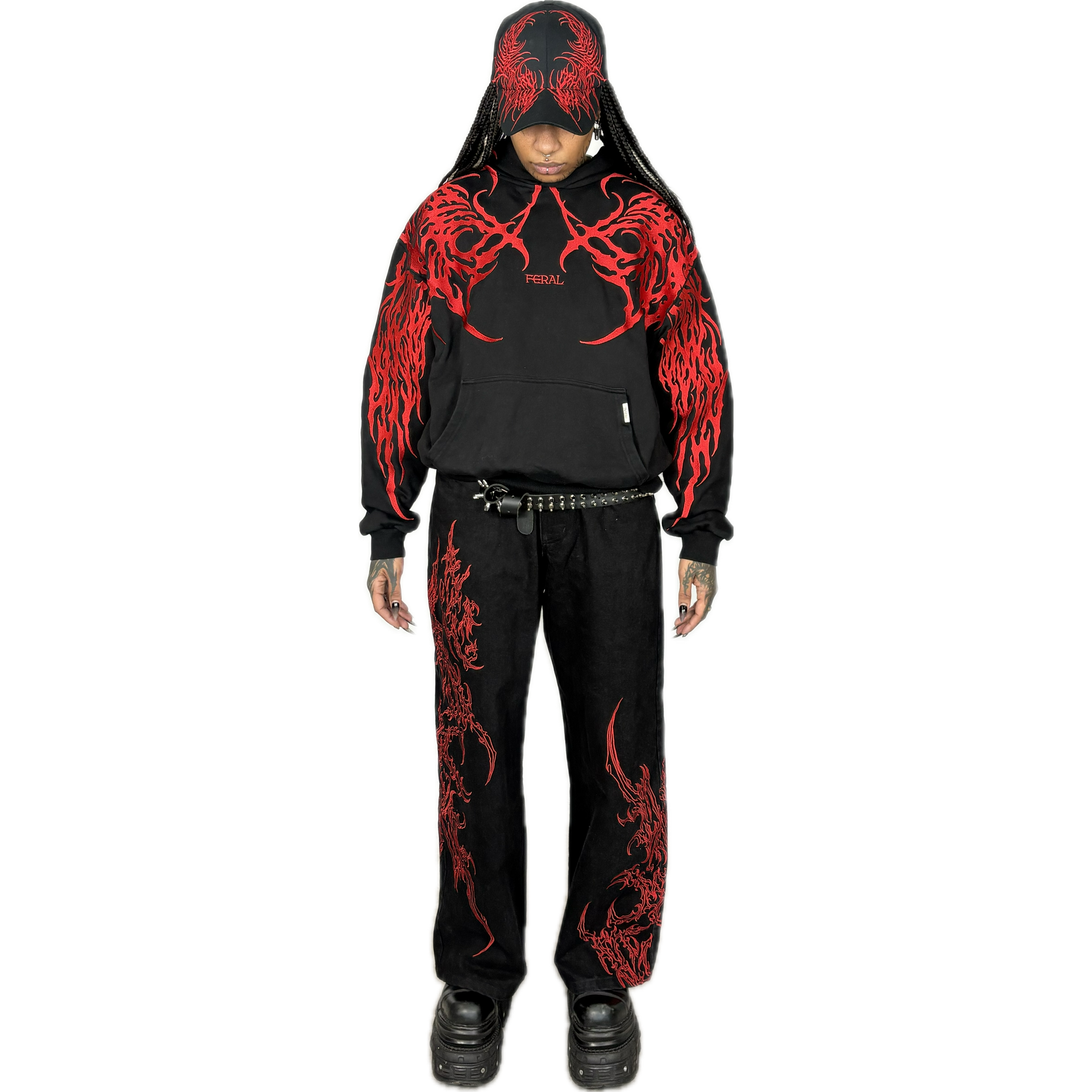 CONSUMED x FERALCLO - TRIBAL HOODIE I UNISEX