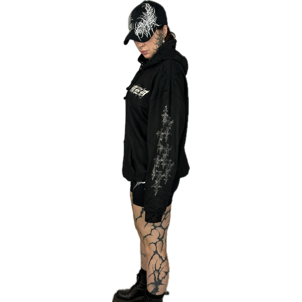 SIGNATURE GOTHIC - DISTRESSED HOODIE I UNISEX