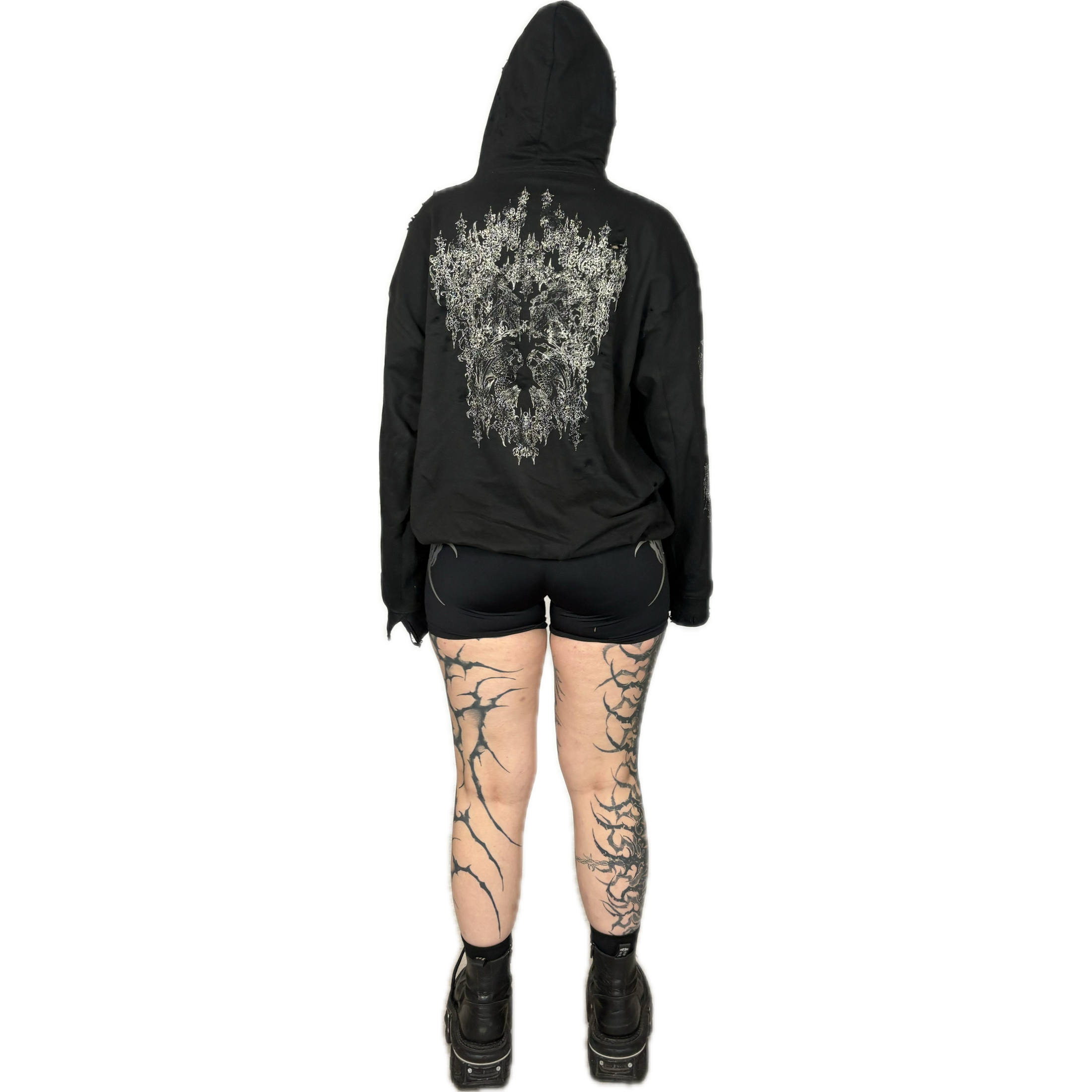 SIGNATURE GOTHIC - DISTRESSED HOODIE I UNISEX