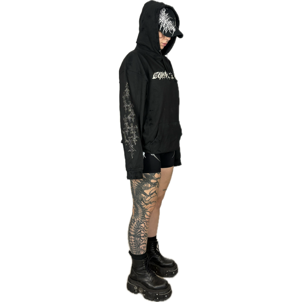 SIGNATURE GOTHIC - DISTRESSED HOODIE I UNISEX