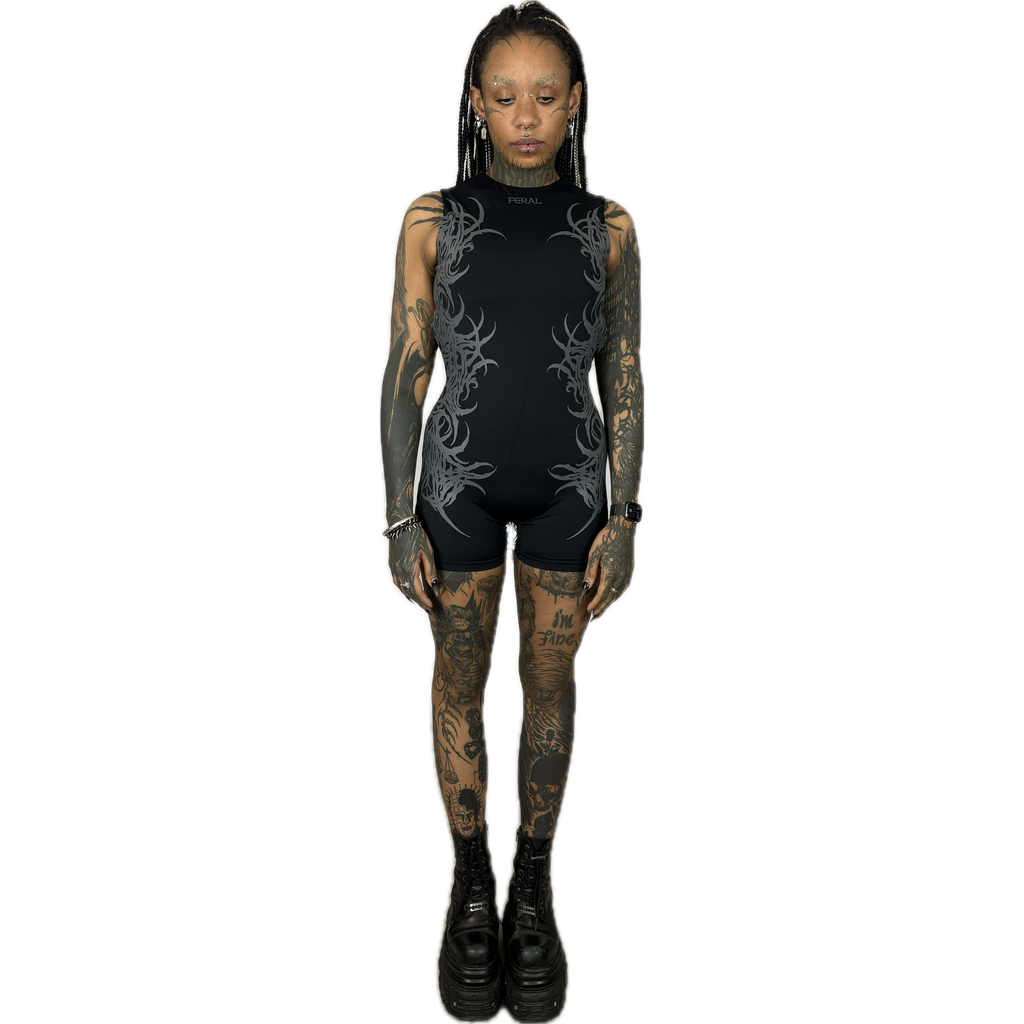 CONSUMED x FERAL - TRIBAL ROMPER GREY I UNISEX