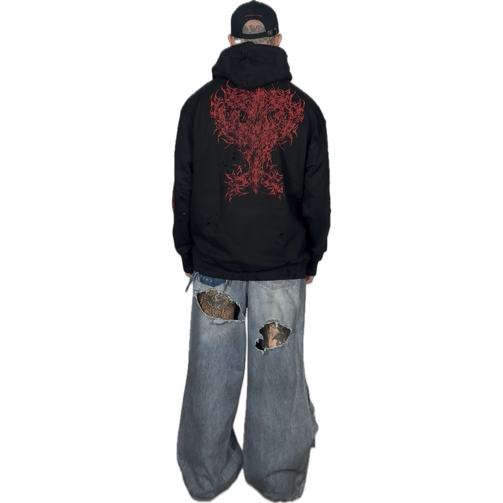 SIGNATURE CHAOS - DISTRESSED HOODIE I UNISEX