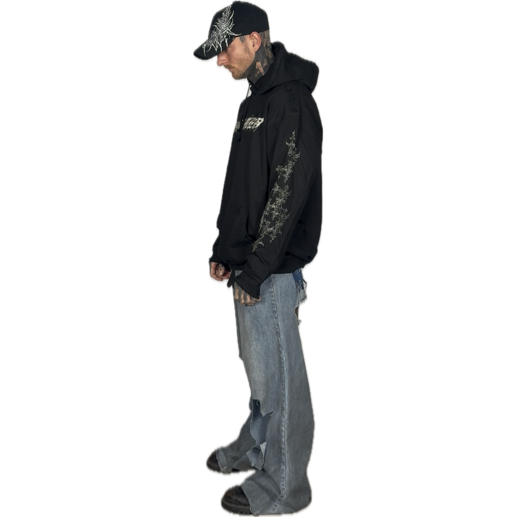 SIGNATURE GOTHIC - DISTRESSED HOODIE I UNISEX