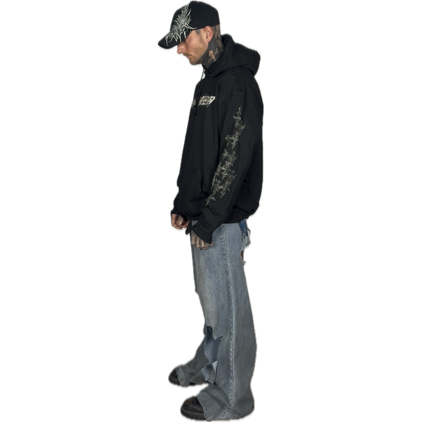 SIGNATURE GOTHIC - DISTRESSED HOODIE I UNISEX