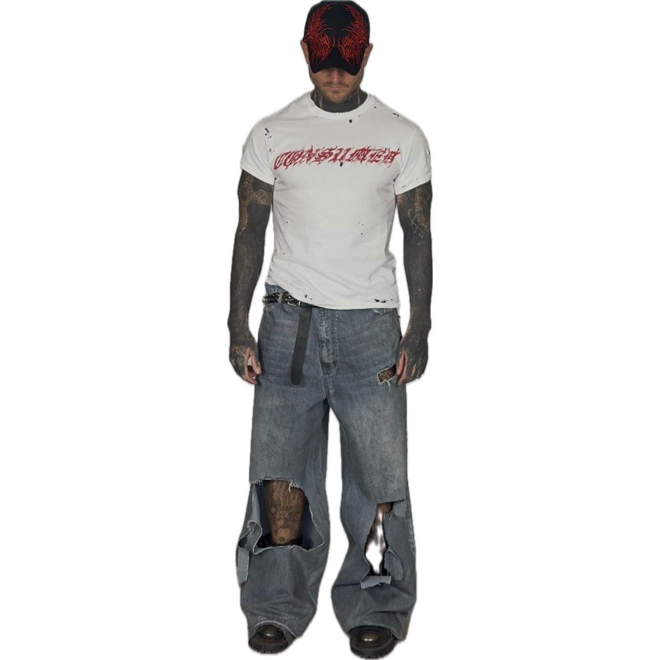 CONSUMED SIGNATURE - DISTRESSED SHIRT RED DRAGON I UNISEX