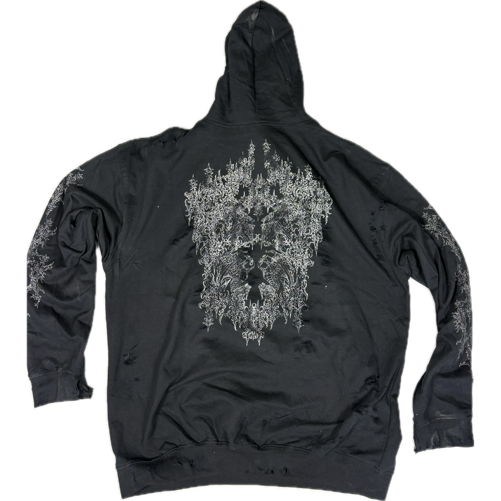 SIGNATURE GOTHIC - DISTRESSED HOODIE I UNISEX